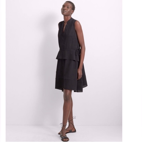 Club Monaco Raelee Sleeveless V-Neck Peplum Dress Black Size 4 - Picture 1 of 11